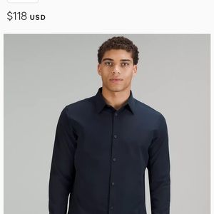 Lulu lemon navy new venture slim fit LS shirt
